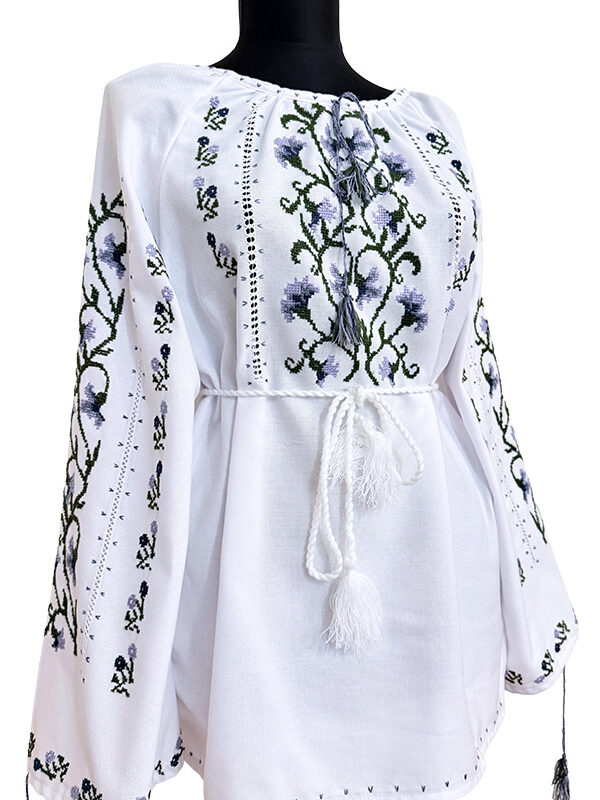 Ia LIANA - Ie tradițională cusută manual, în nuanțe vii și elegante, ușor de asortat atat la o ținuta modernă, cât și la o ținuta tradițională.