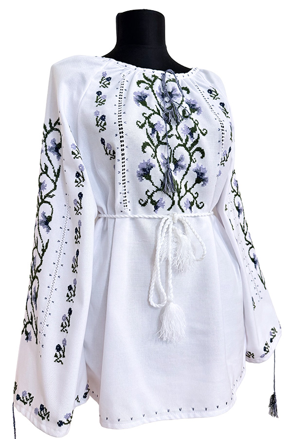Ia LIANA - Ie tradițională cusută manual, în nuanțe vii și elegante, ușor de asortat atat la o ținuta modernă, cât și la o ținuta tradițională.